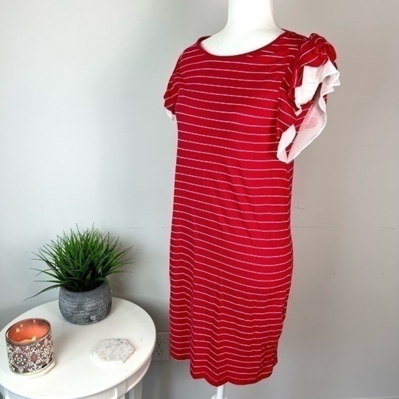 Maison Jules womens red and white stripe shift dress size XS - Picture 2 of 10